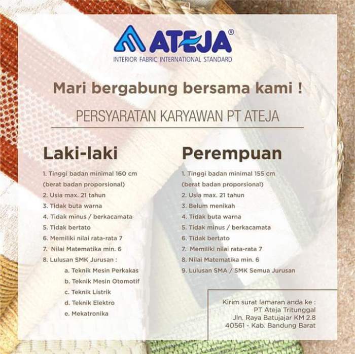 Gaji pt ateja tritunggal