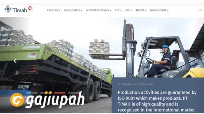Gaji karyawan pt timah persero tbk semua jabatan