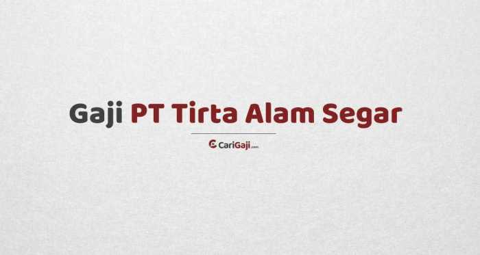 Gaji pt tirta alam segar