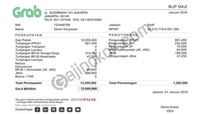 Gaji karyawan grab semua jabatan