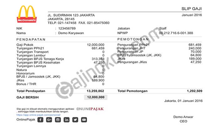 Gaji karyawan mcdonald