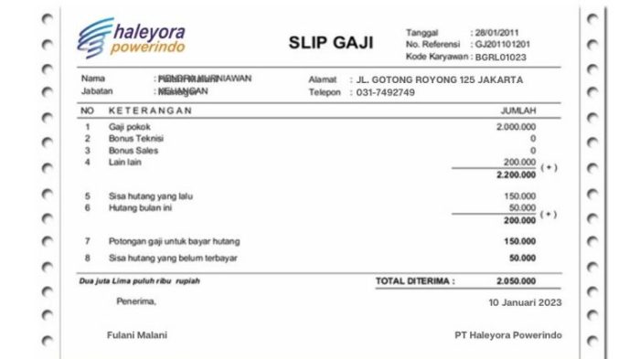 Gaji pt haleyora powerindo 2018