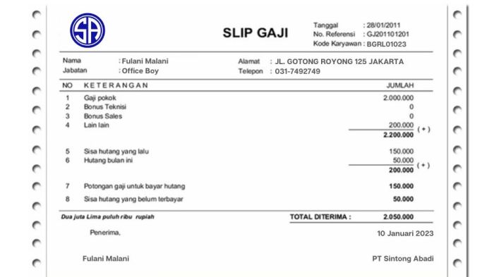Gaji pt lucky print abadi