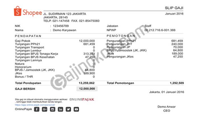 Gaji karyawan shopee