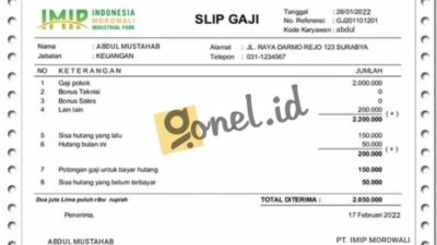 Gaji karyawan pt imip morowali