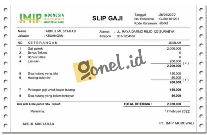 Gaji karyawan pt imip morowali