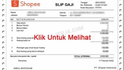 Gaji karyawan shopee express