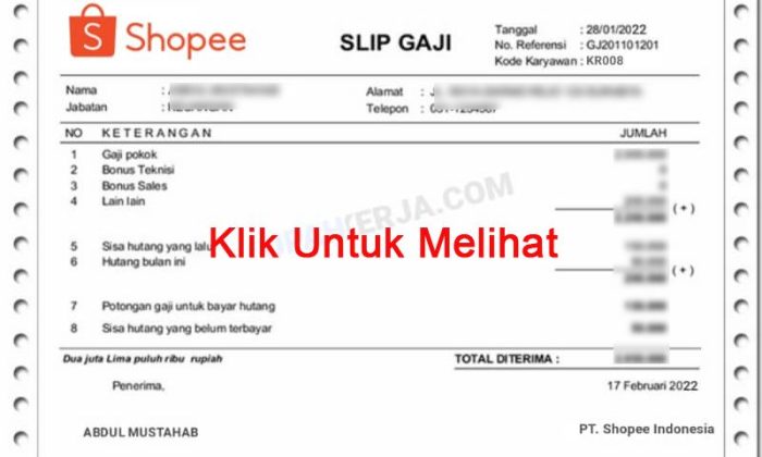 Gaji karyawan shopee express